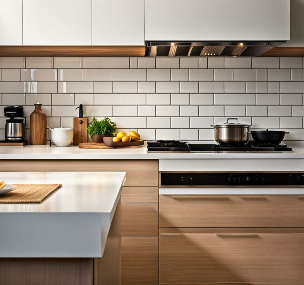 backsplash ideas with white cabinets and dark countertops