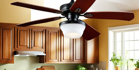 Ceiling fan in the kitchen