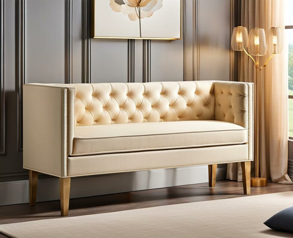 cream bench for bedroom