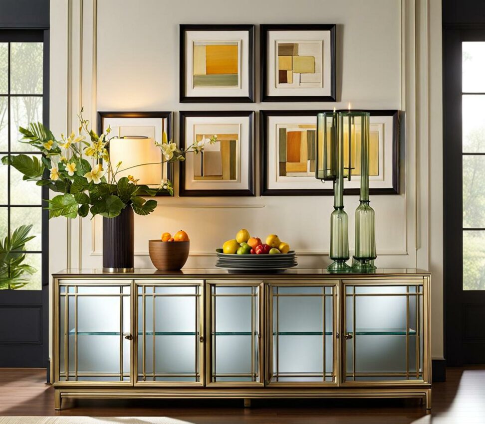 glass front buffet sideboard