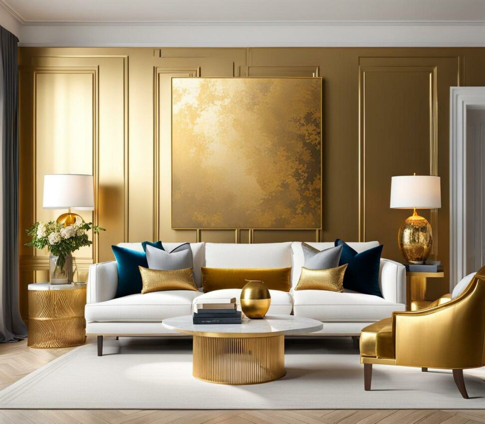 gold accents in living room