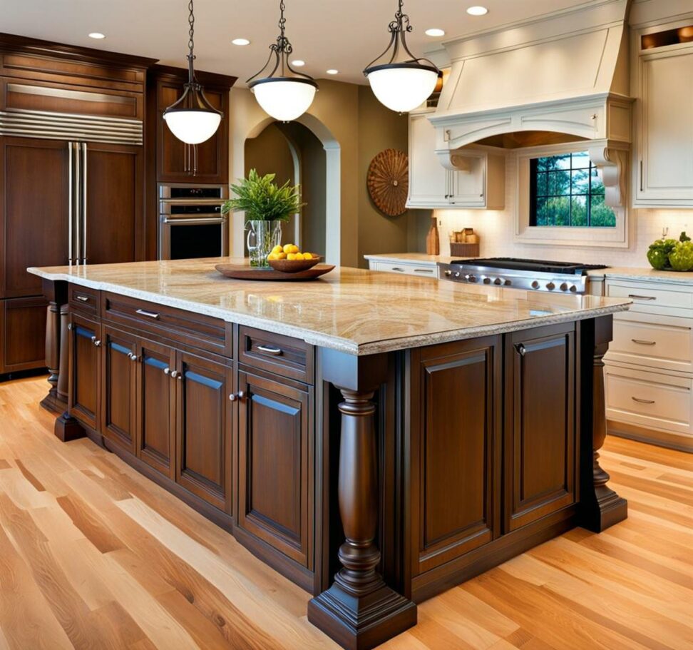 kitchen island with post legs