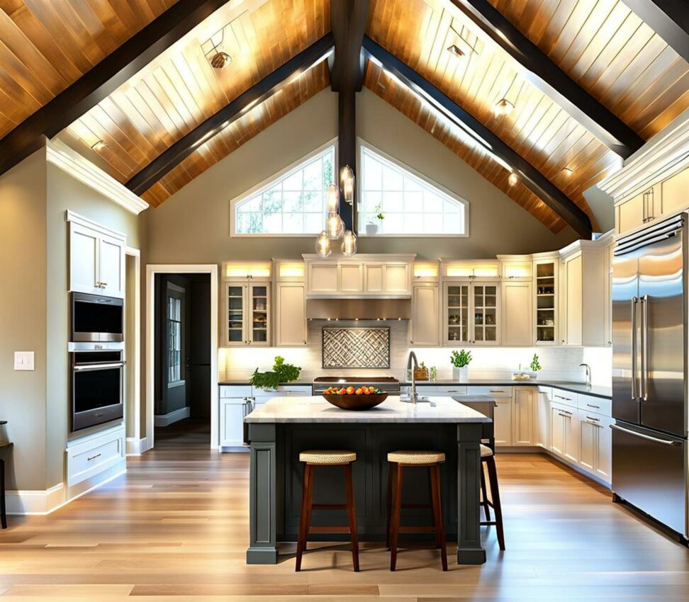 kitchen lights vaulted ceiling