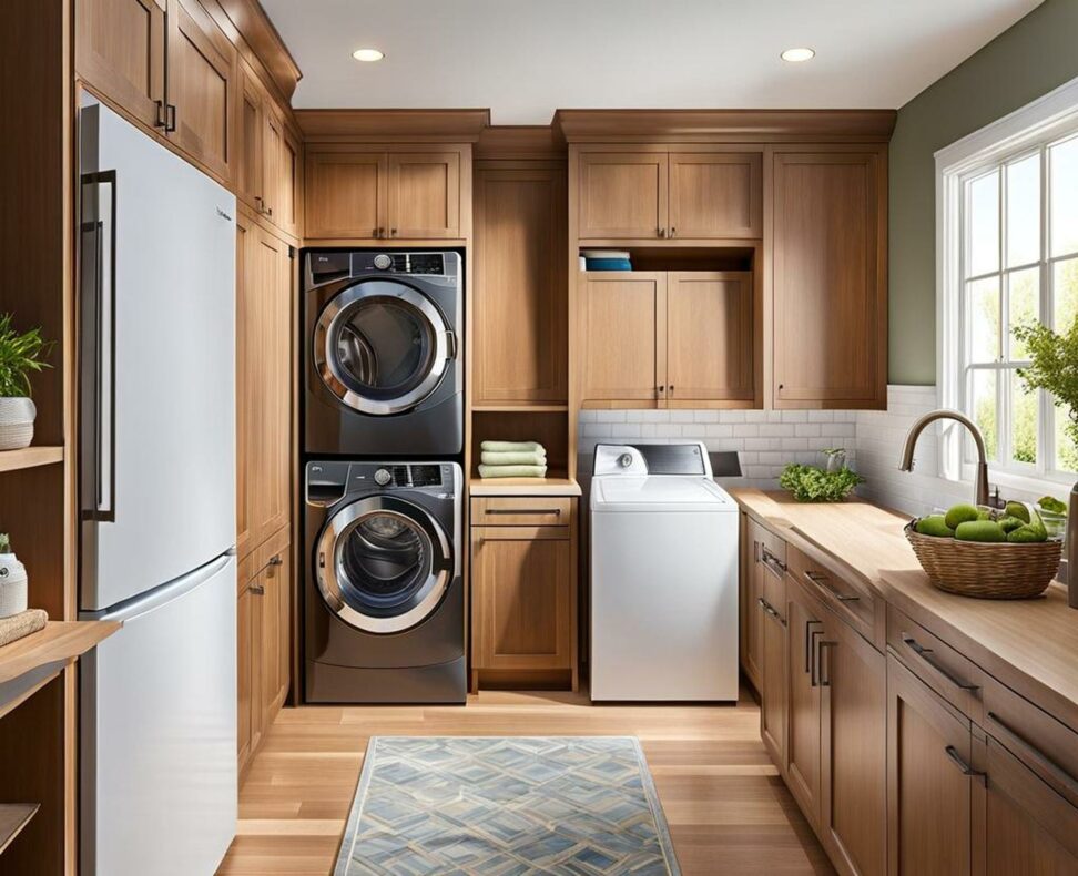 kitchens with washer and dryer