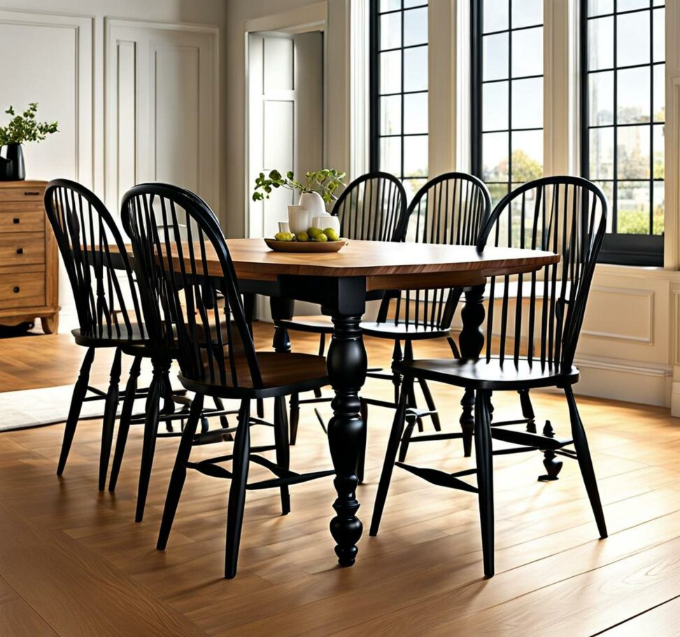 modern black windsor dining chairs