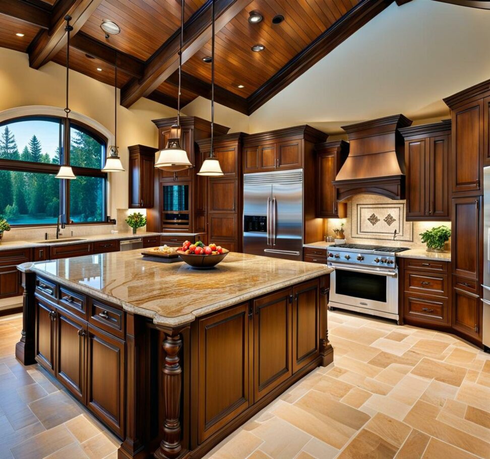 space around kitchen island