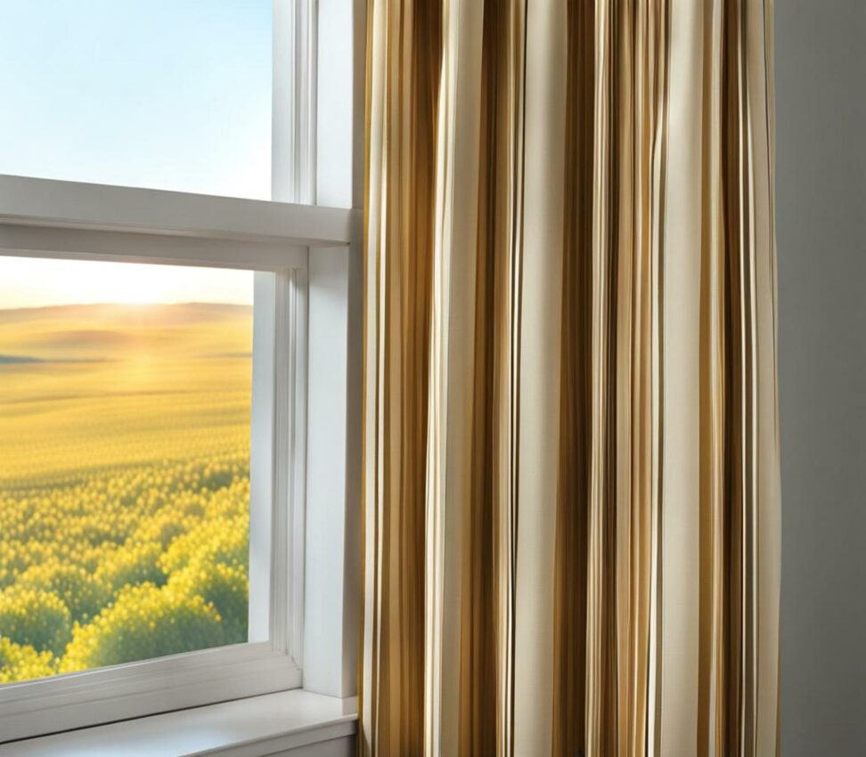 two windows one curtain rod