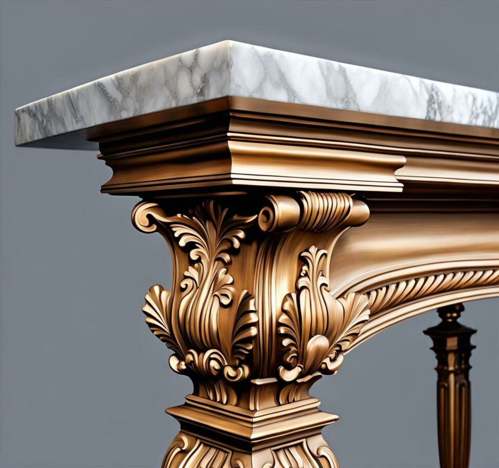 wrap around console table