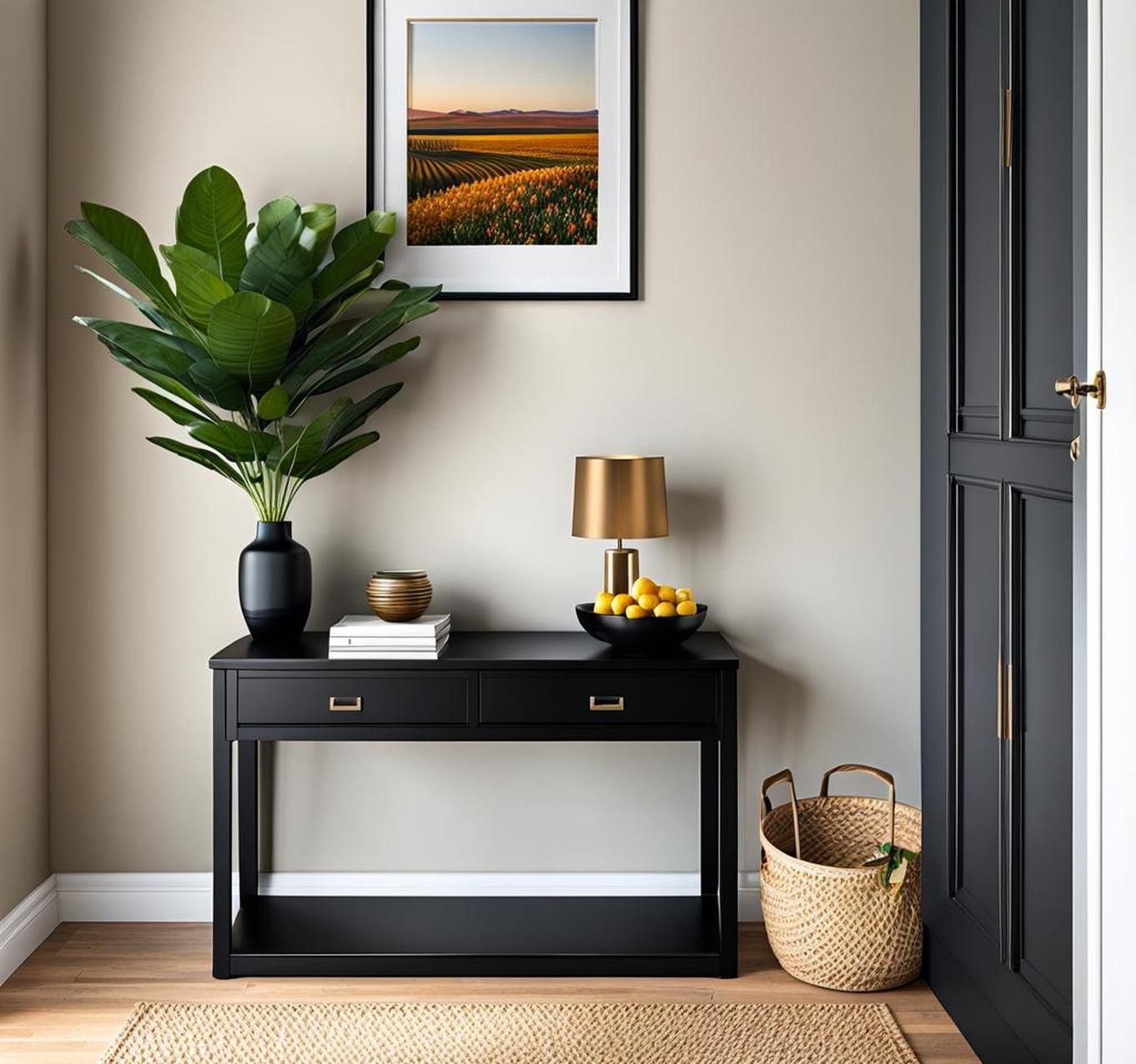 Small Black Tables to Maximize Tight Entryway Spaces Corley Designs