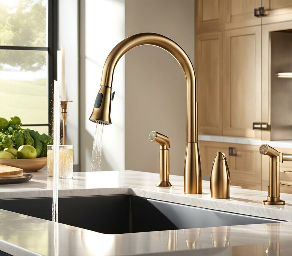 champagne color kitchen faucets