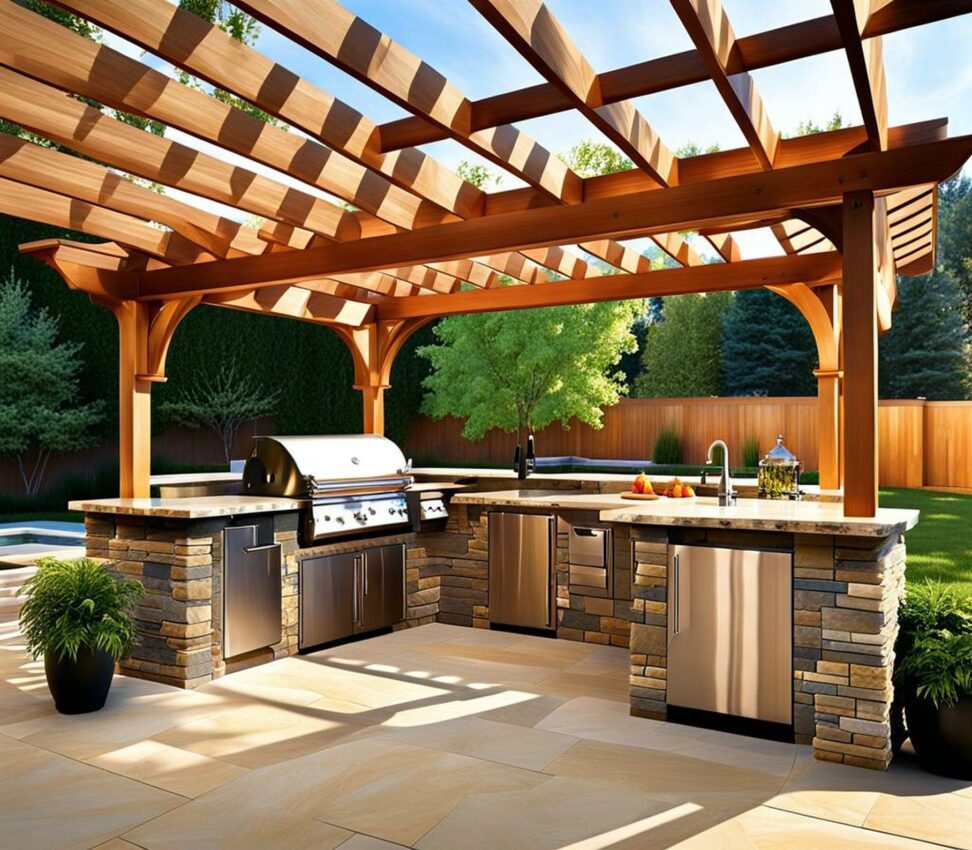 covered outdoor kitchen structures