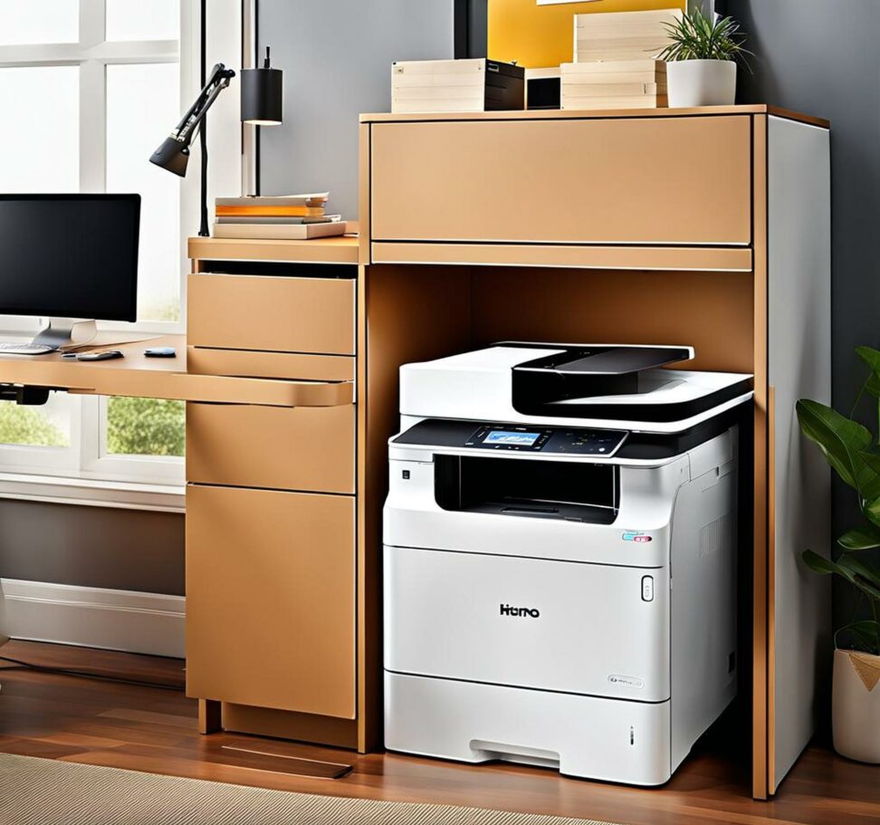 hide printer in cabinet