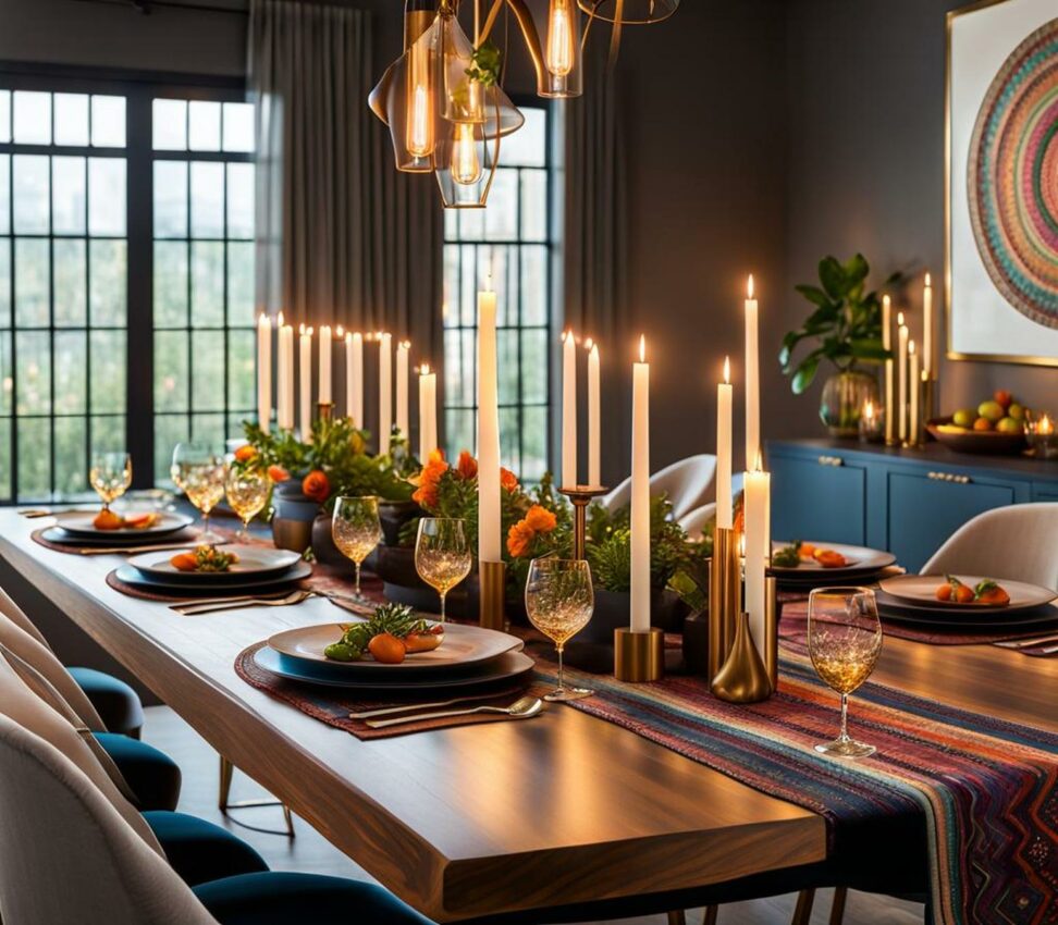 modern boho dining table set