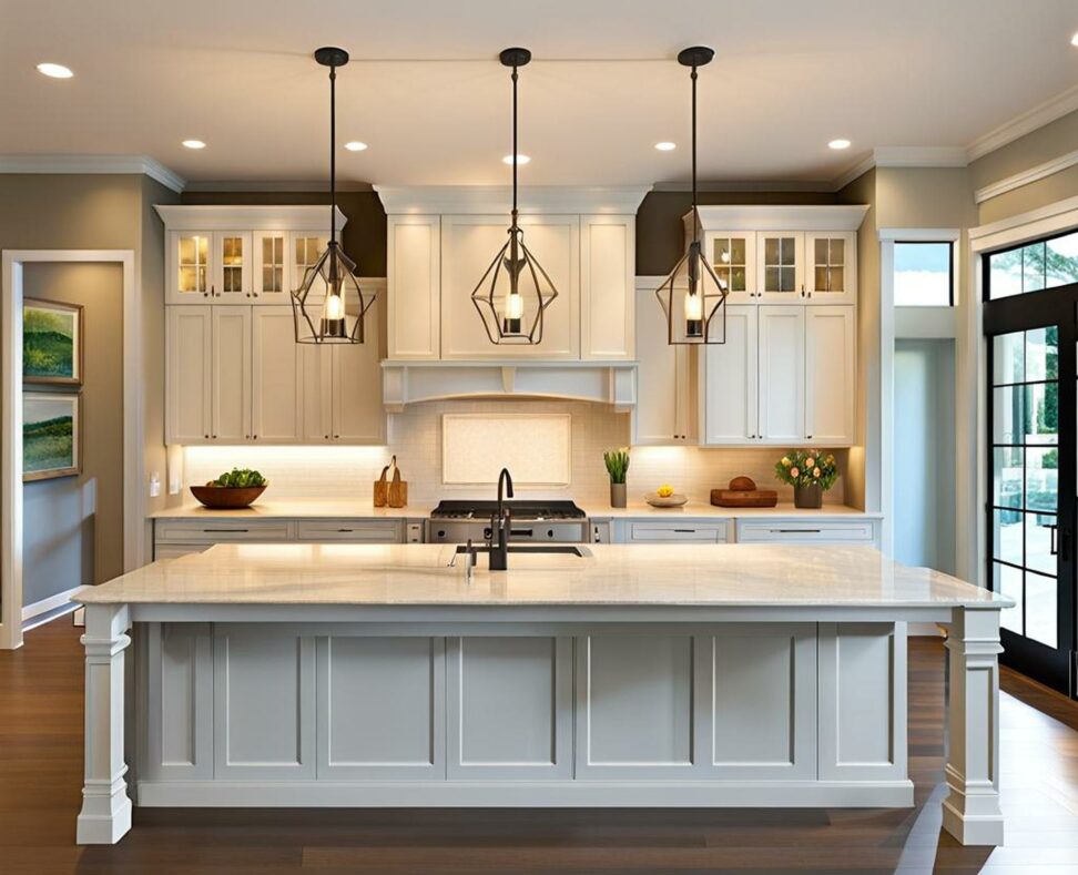 should pendant lights be centered to kitchen island