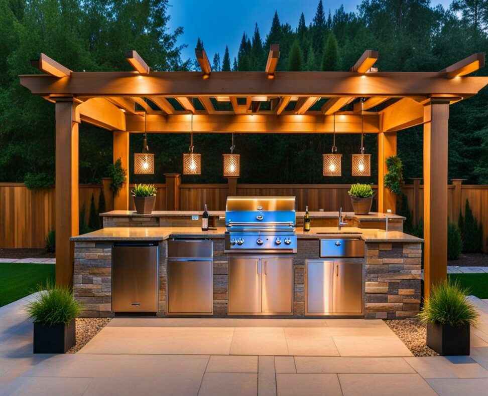 outdoor kitchen frame plans