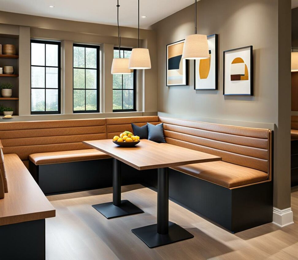 counter height banquette bench