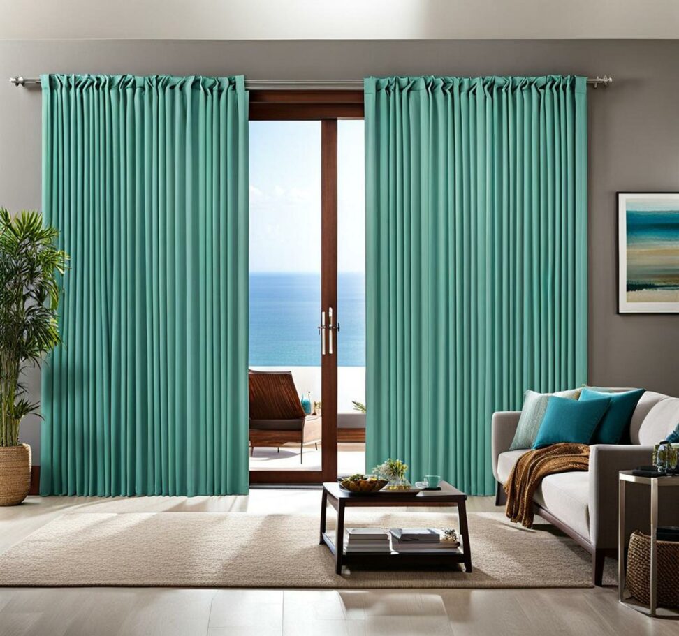 living room sliding door curtain ideas