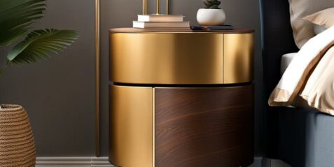 Round nightstands with drawers