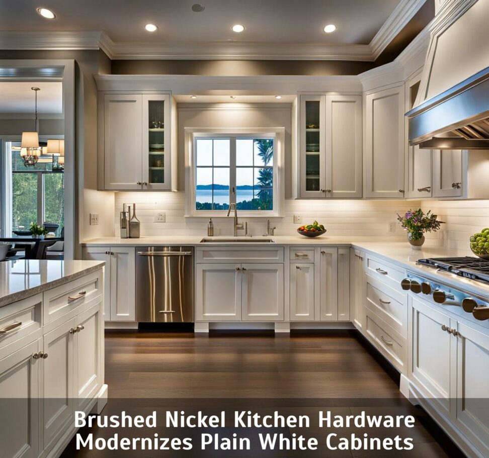 white cabinets with brushed nickel hardware