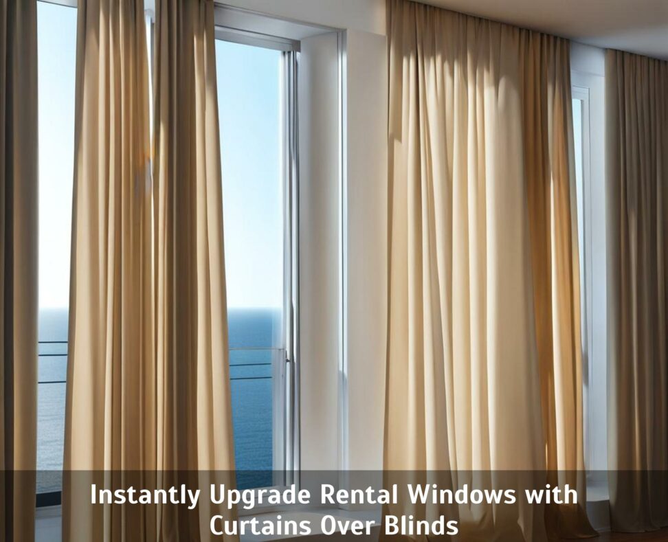 how to hang curtains over blinds in an apartment