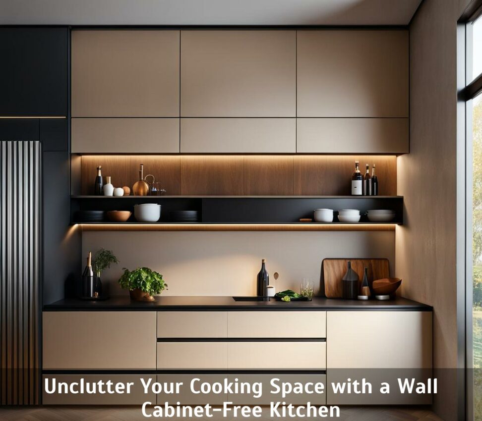 kitchen without upper cabinet