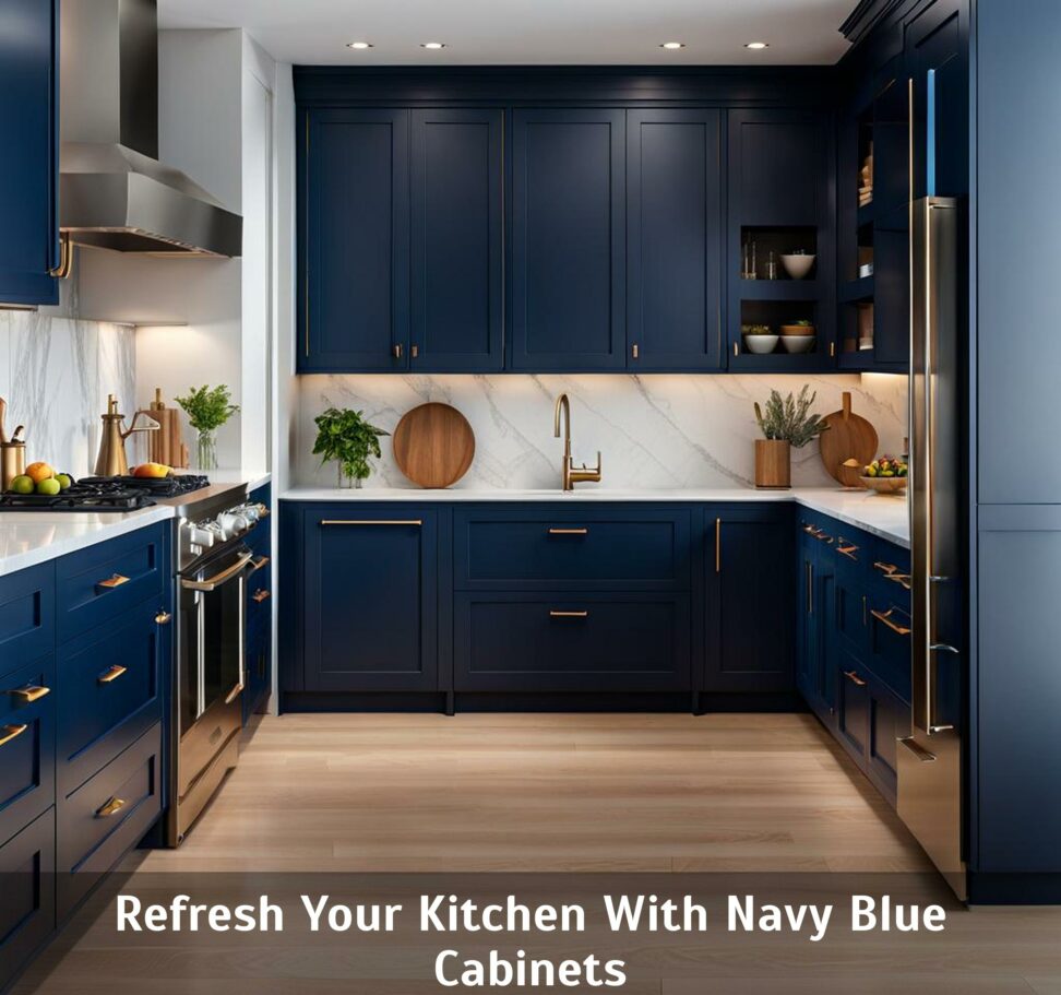 navy blue kitchen cabinets