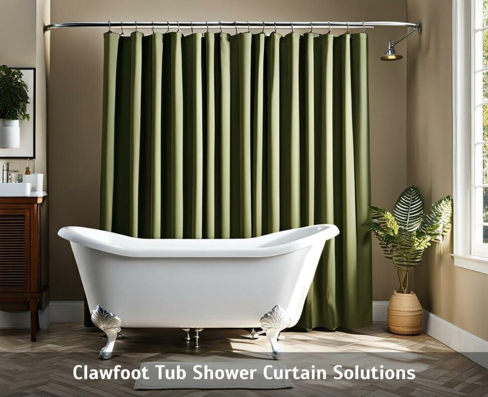 shower curtain rod for a clawfoot tub