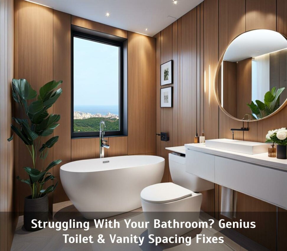 space between toilet and vanity