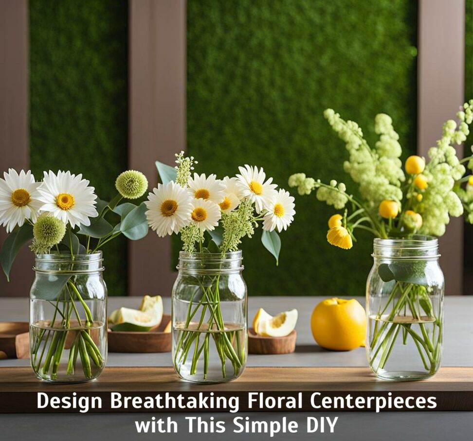 flower centerpieces in mason jars