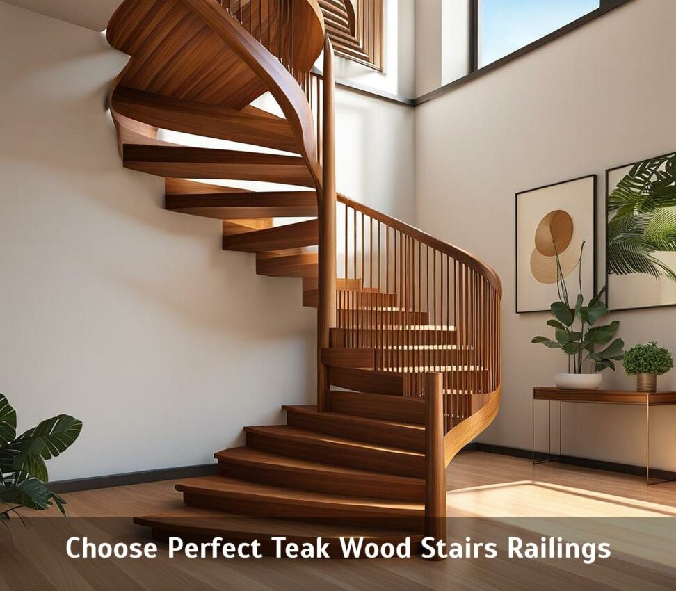 teak wood staircase railings