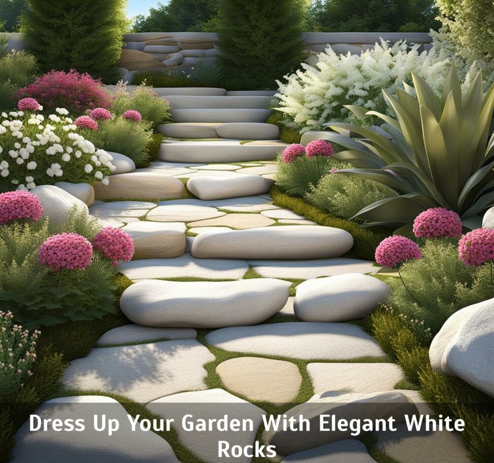 white rocks for gardens
