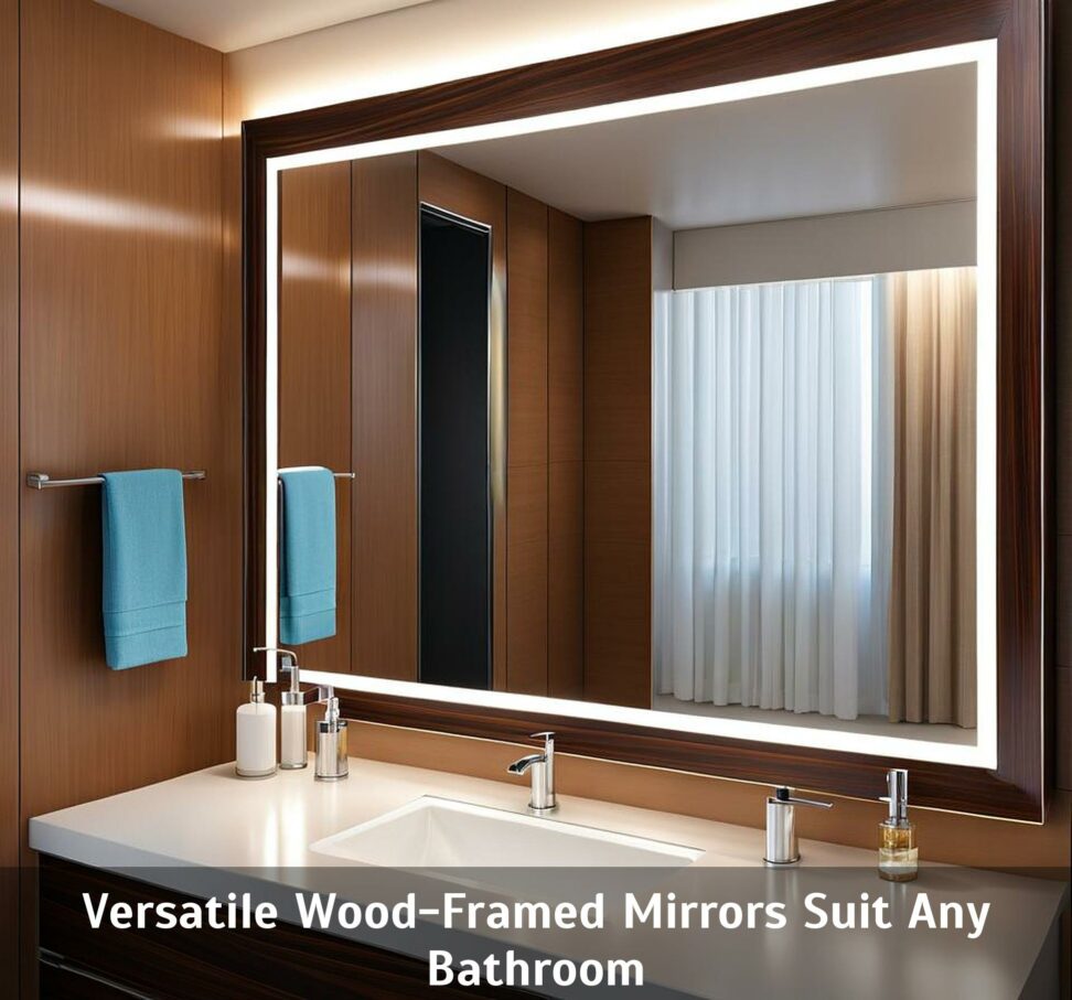 bathroom mirrors wooden frames