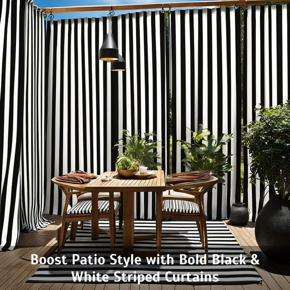 black and white striped outdoor curtains