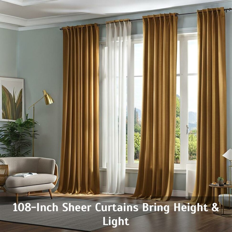 sheer curtains 108 inches long