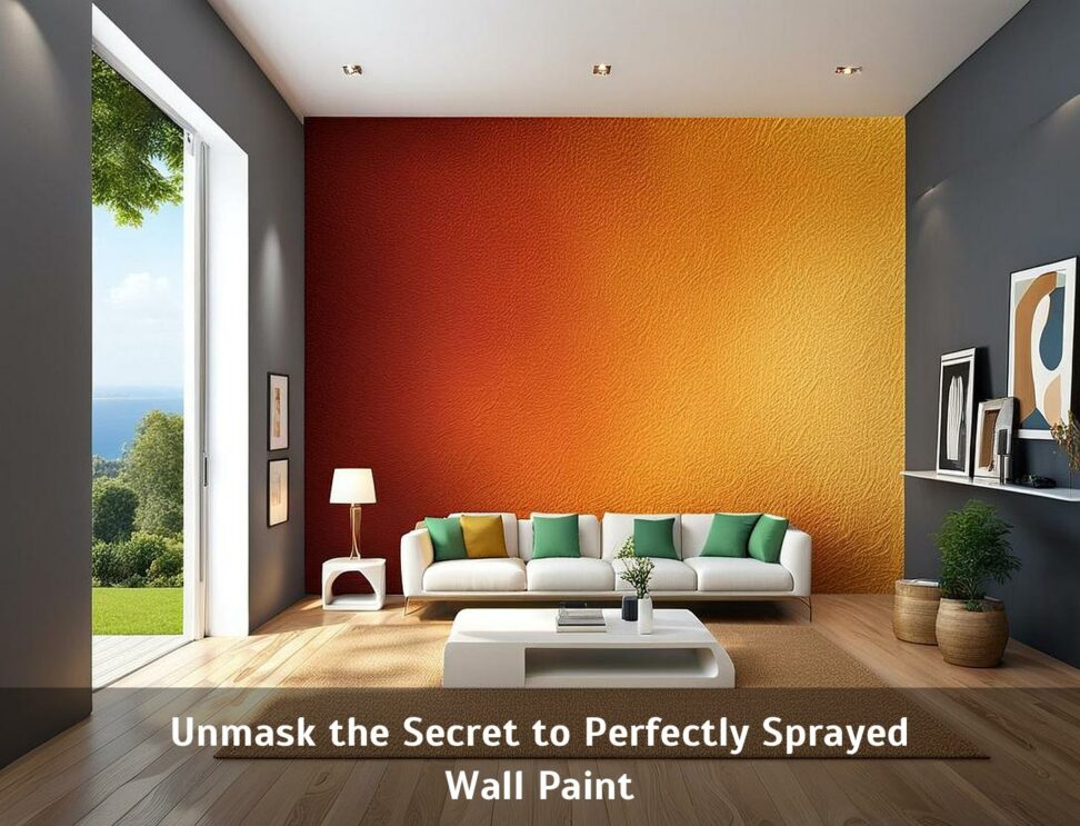 spraying walls with paint