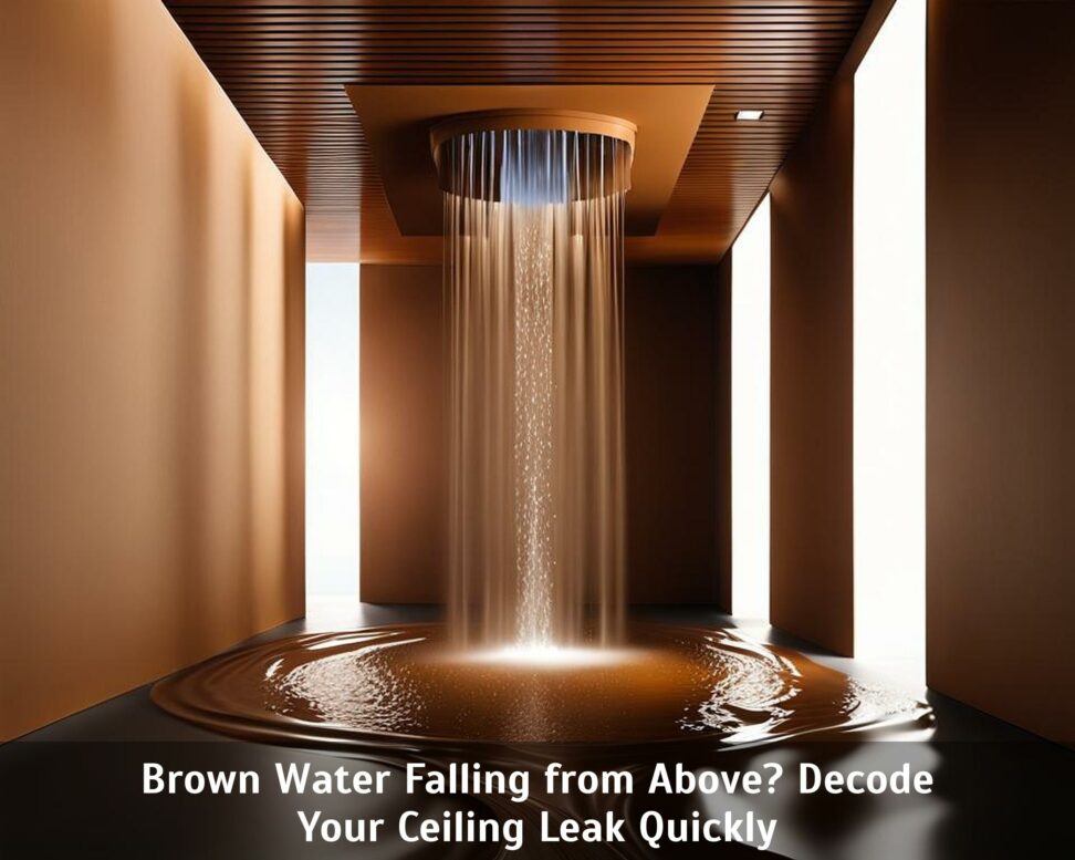 brown water leaking from ceiling