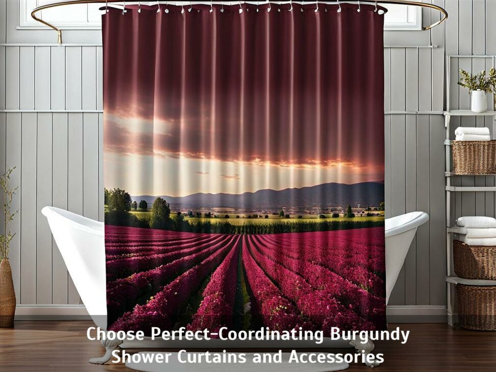 burgundy shower curtain sets